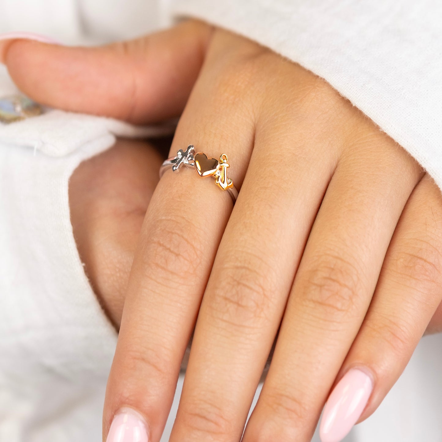 Engelsrufer women's silver ring Faith, Love & Hope Tricolor