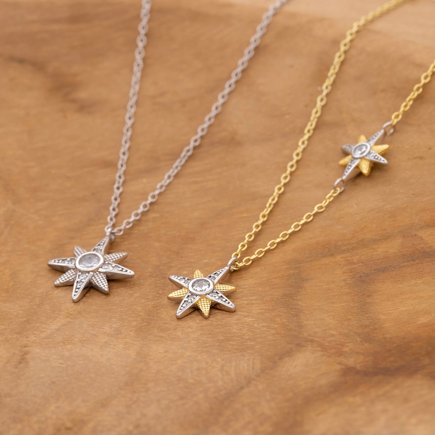 Necklace 925 silver star with zirconia