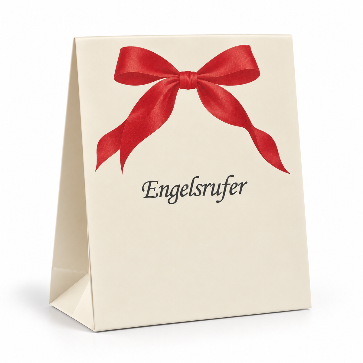 Engelsrufer gift bag ivory with red ribbon 11 × 18 × 6 cm