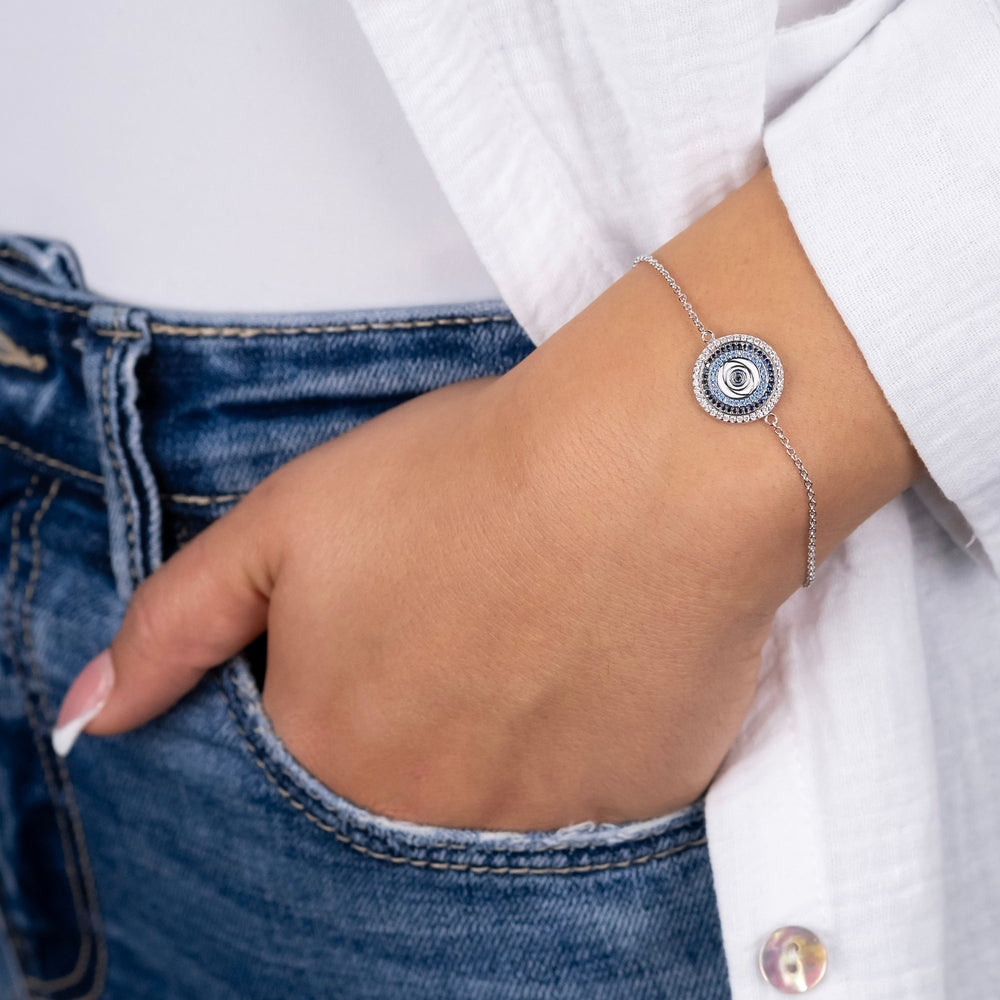 Engelsrufer women's bracelet silver Nazar eye with enamel and zirconia stones Lucky Eye