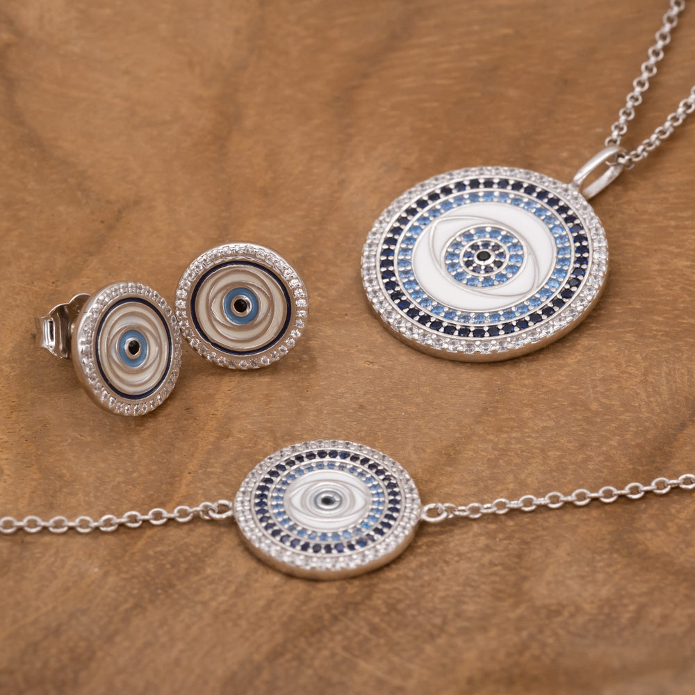 Engelsrufer women's bracelet silver Nazar eye with enamel and zirconia stones Lucky Eye