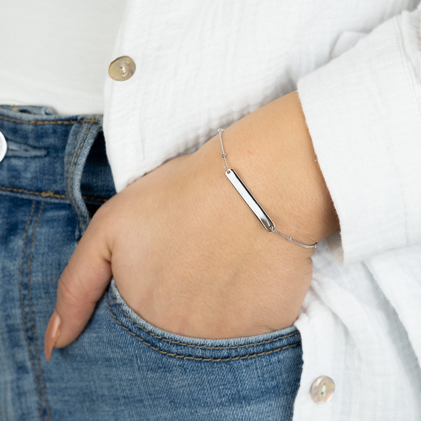 Armband 925er Silber ID Gravierbar