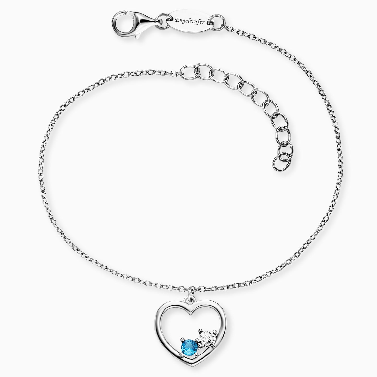 Bracelet Yin Yang Heart Silver with Zirconia