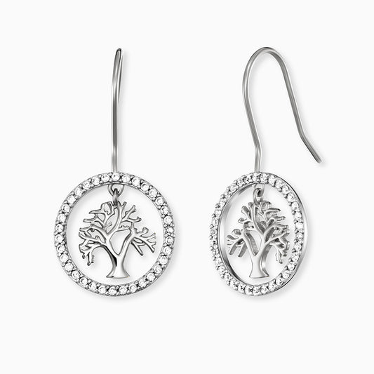 Ohrhänger 925er Silber Lebensbaum mit Zirkonia