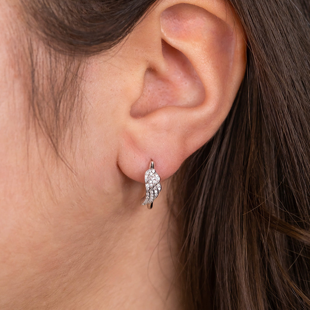 Hoops Wing silver with Zirconia