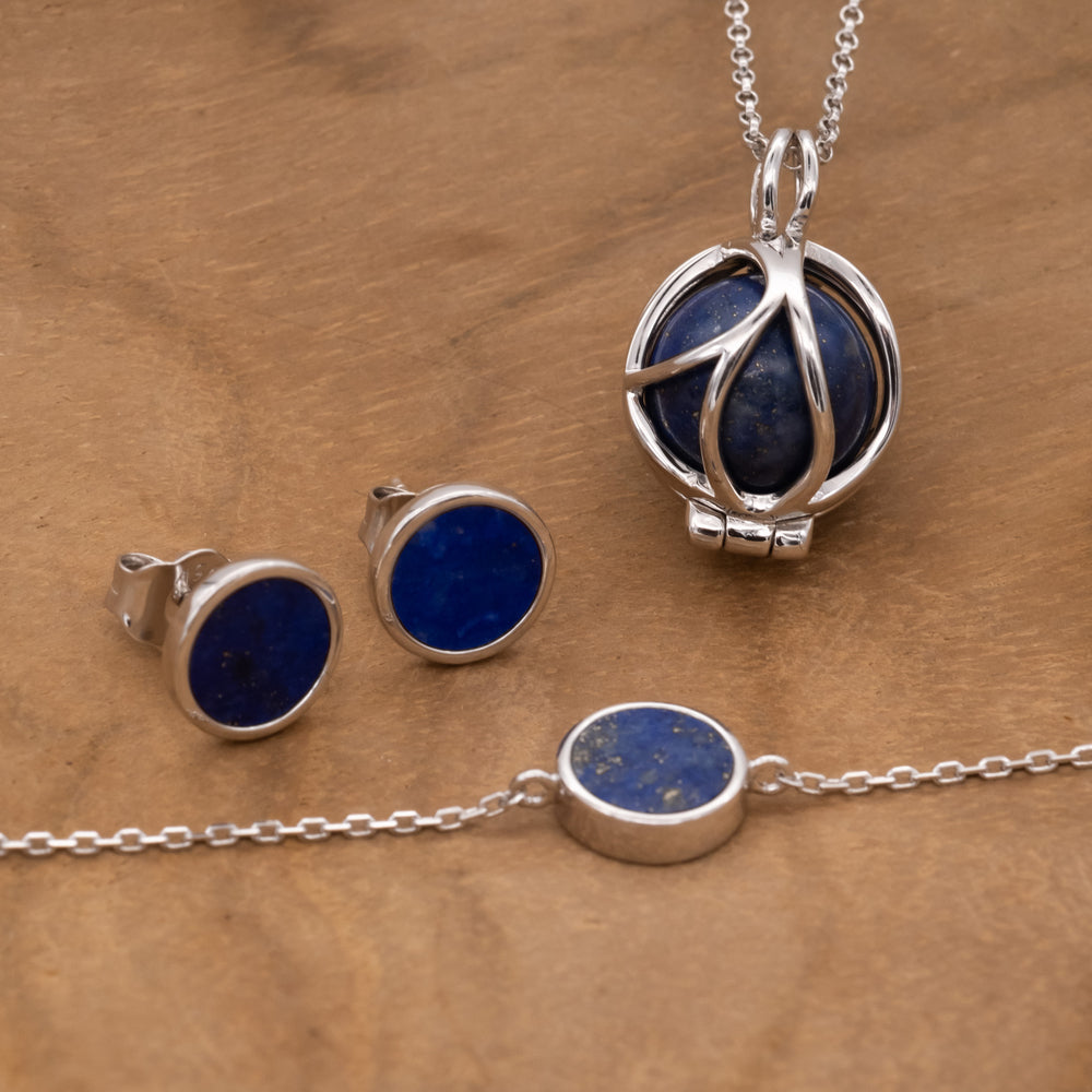 Engelsrufer ladies earrings silver with stone lapis lazuli