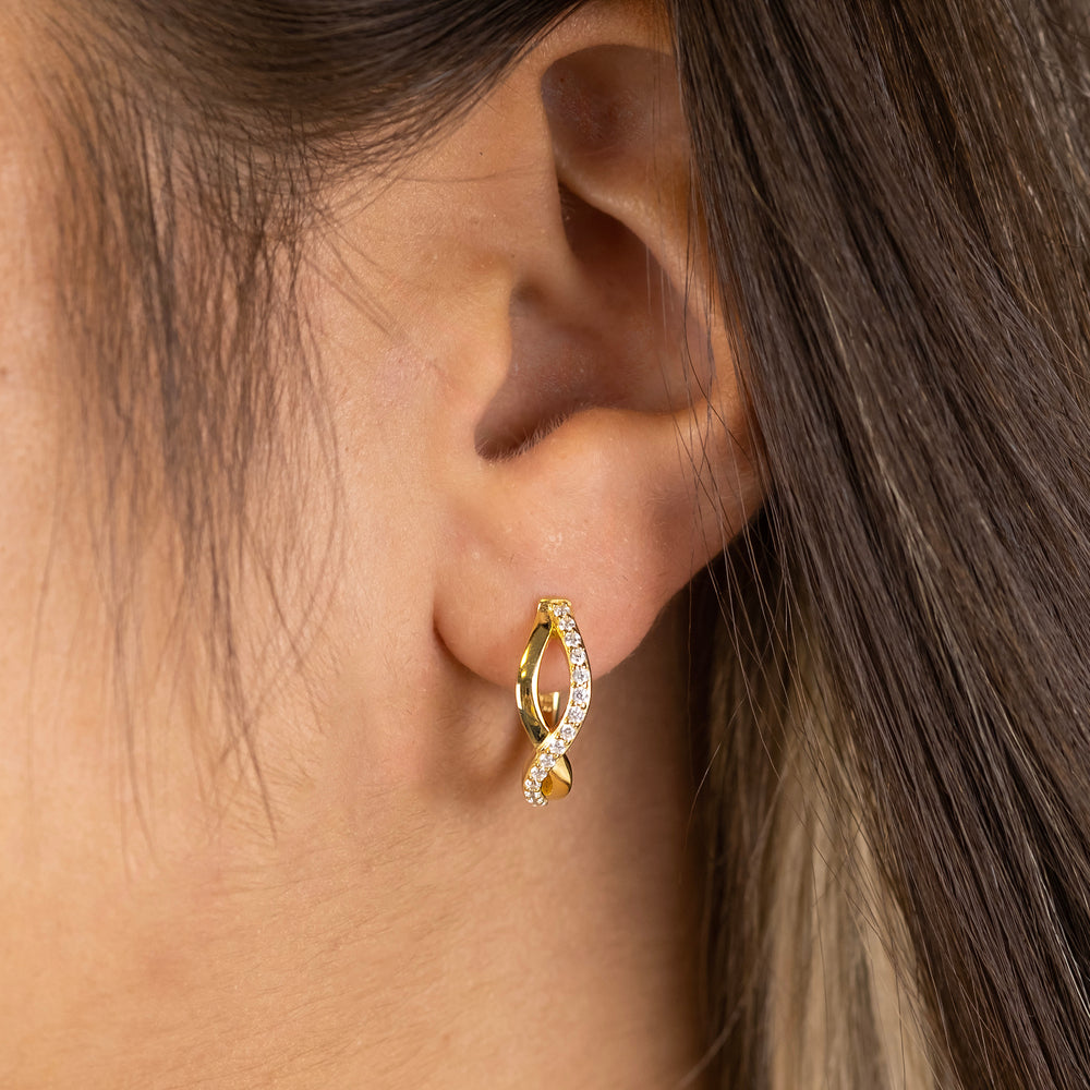 Hoop earrings 925 silver Paradise Gold with zirconia