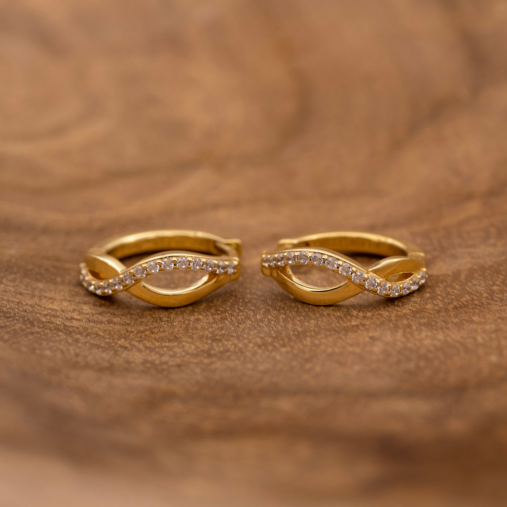 Hoop earrings 925 silver Paradise Gold with zirconia