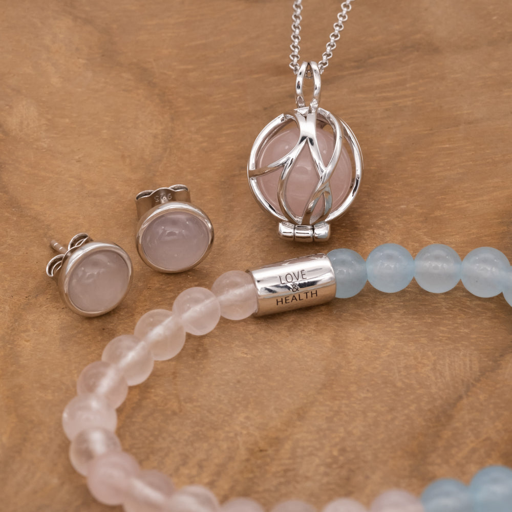 Engelsrufer ear studs rose quartz silver