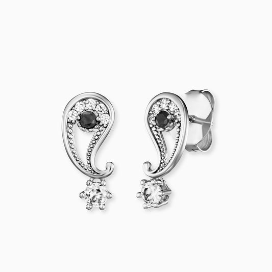 Ohrstecker 925er Silber Yin Yang mit Zirkonia