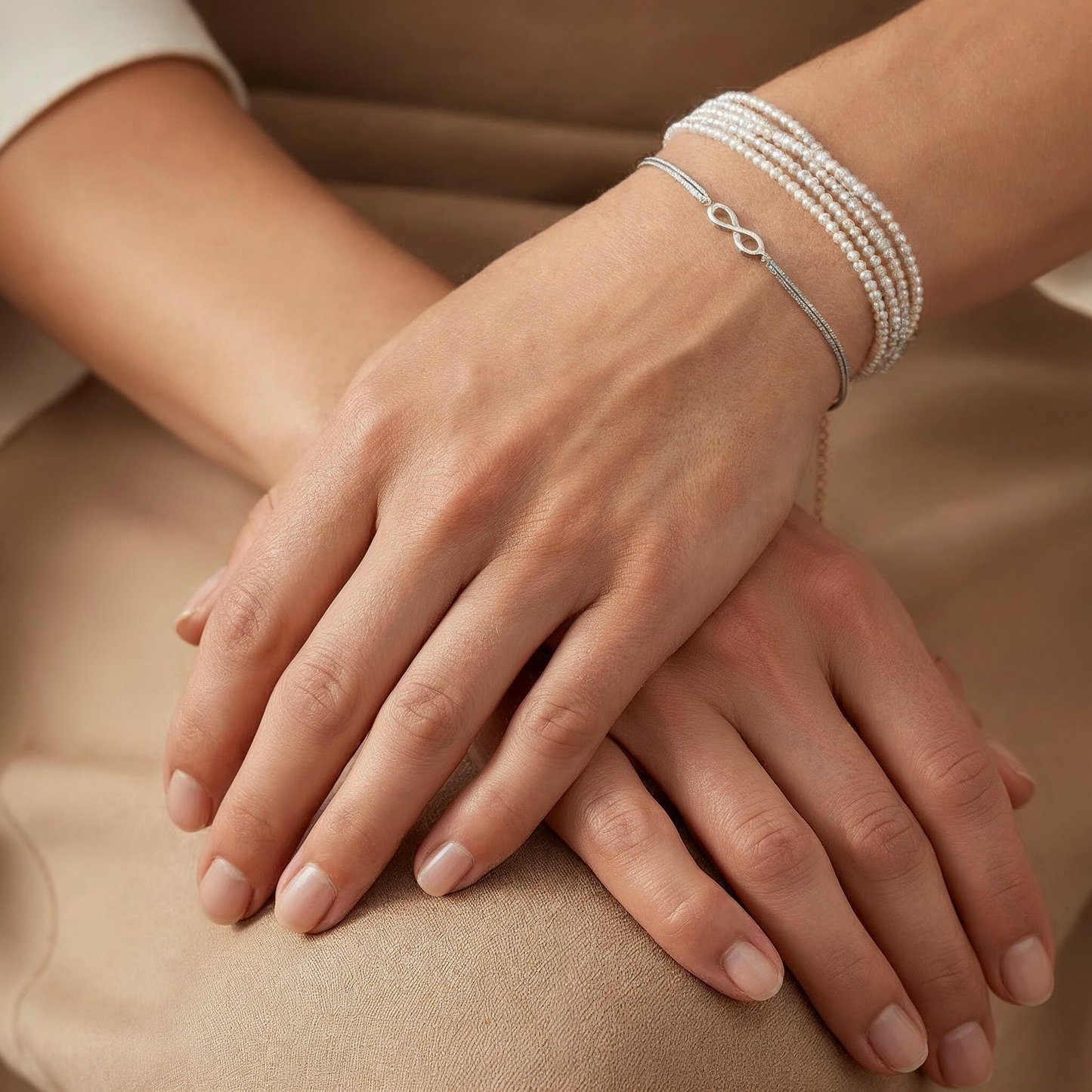 Armband Nylon und 925er Silber Infinity