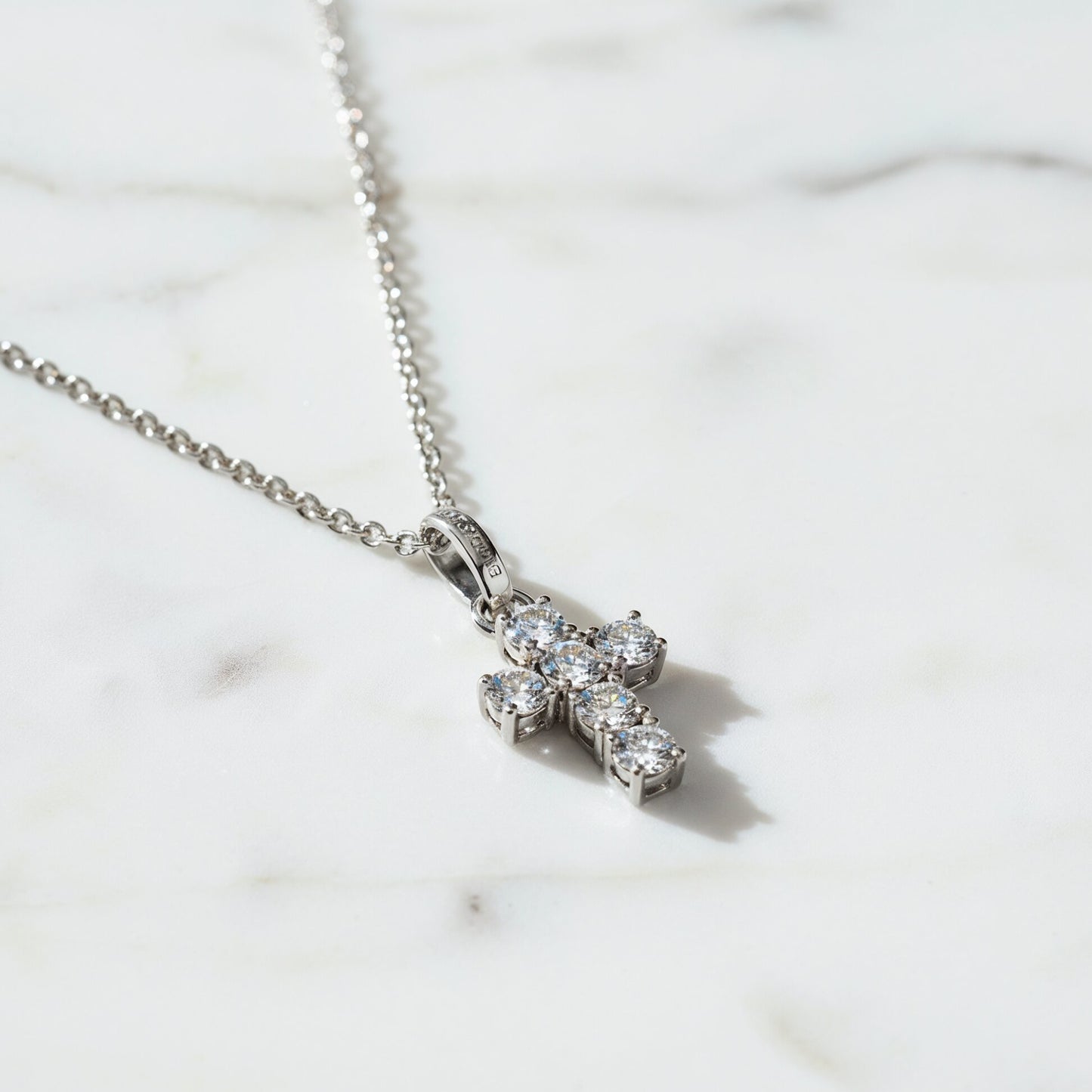 Halskette 925er Silber Kreuz mit Zirkonia