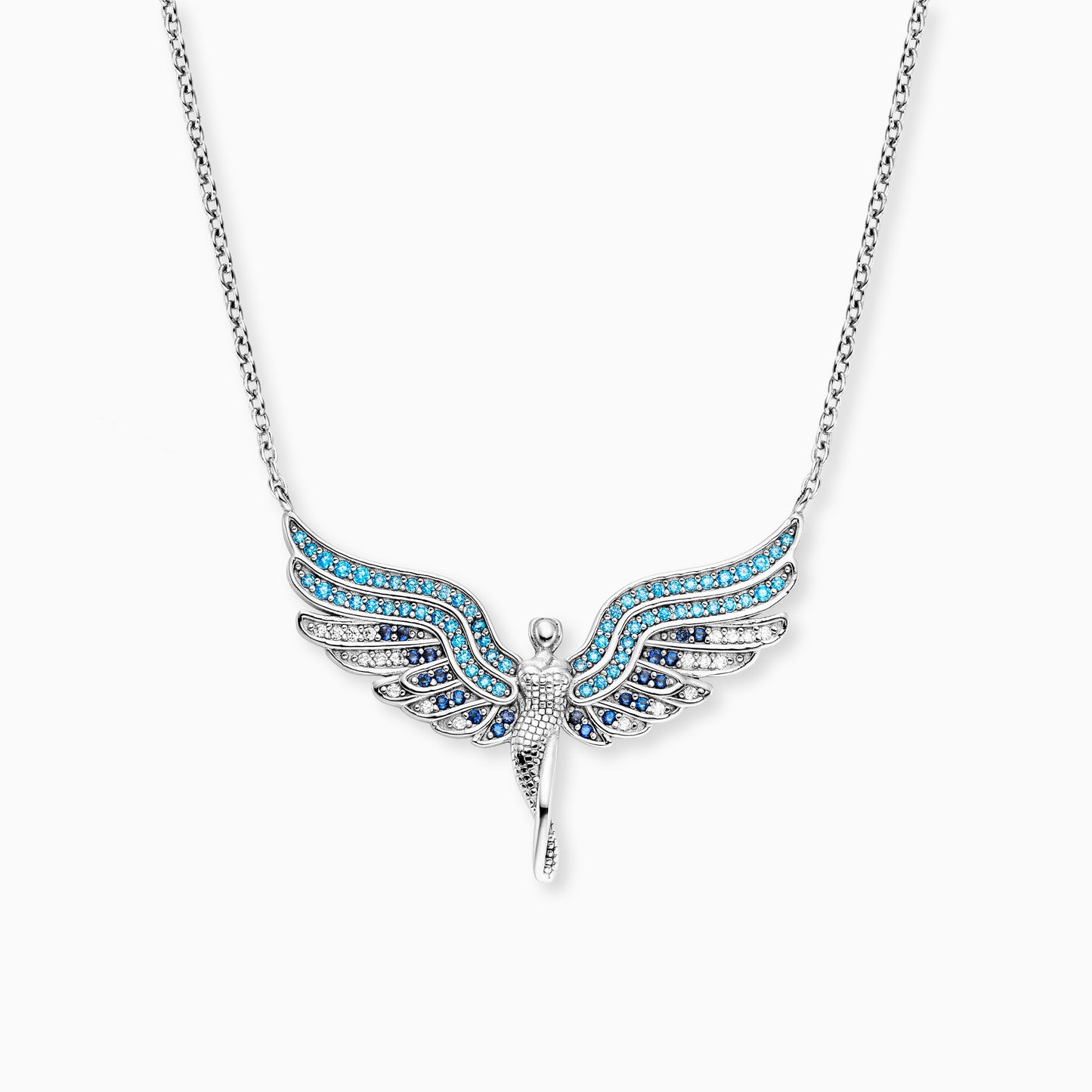 Necklace angel silver with zirconia multicolor