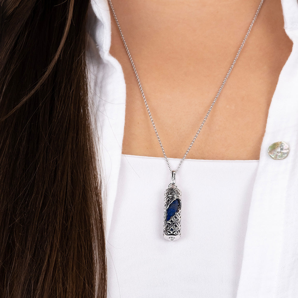 Engelsrufer silver necklace with pendant with lapis lazuli power stone size M