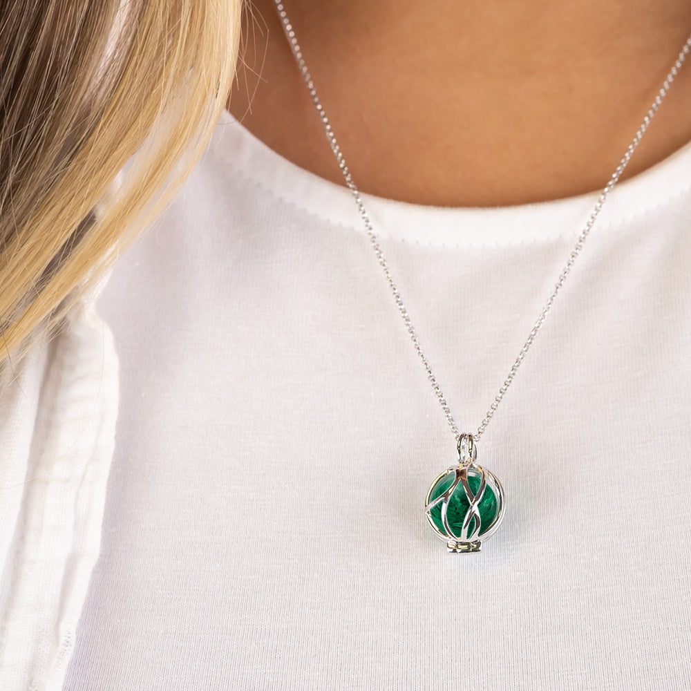 Engelsrufer silver women's necklace with interchangeable malachite