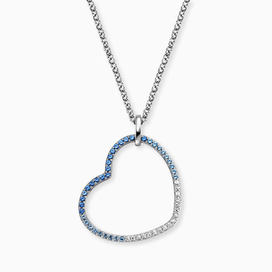 Halskette 925er Silber Herz Ocean mit Zirkonia Multicolor