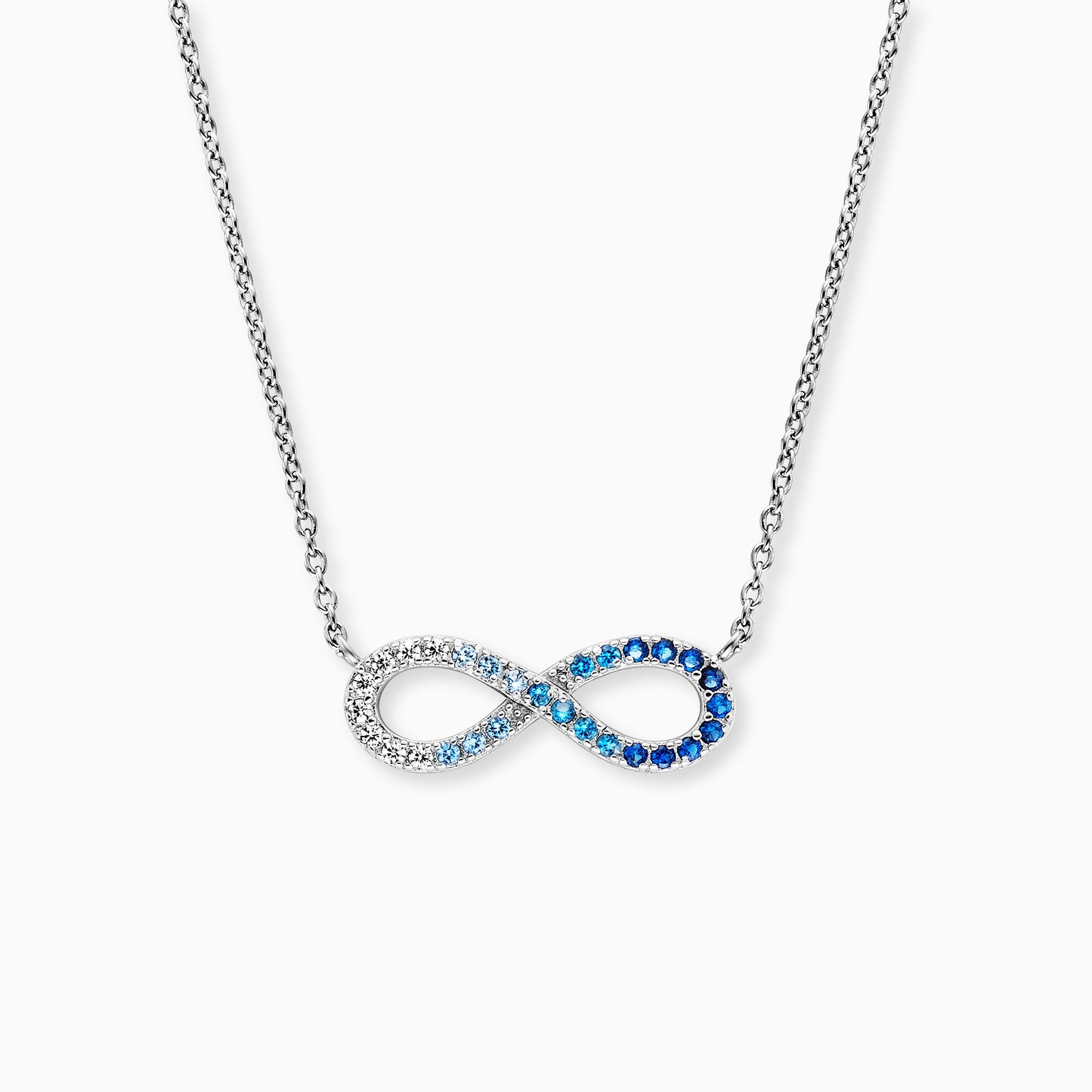 Infinity Silver Necklace with Zirconia