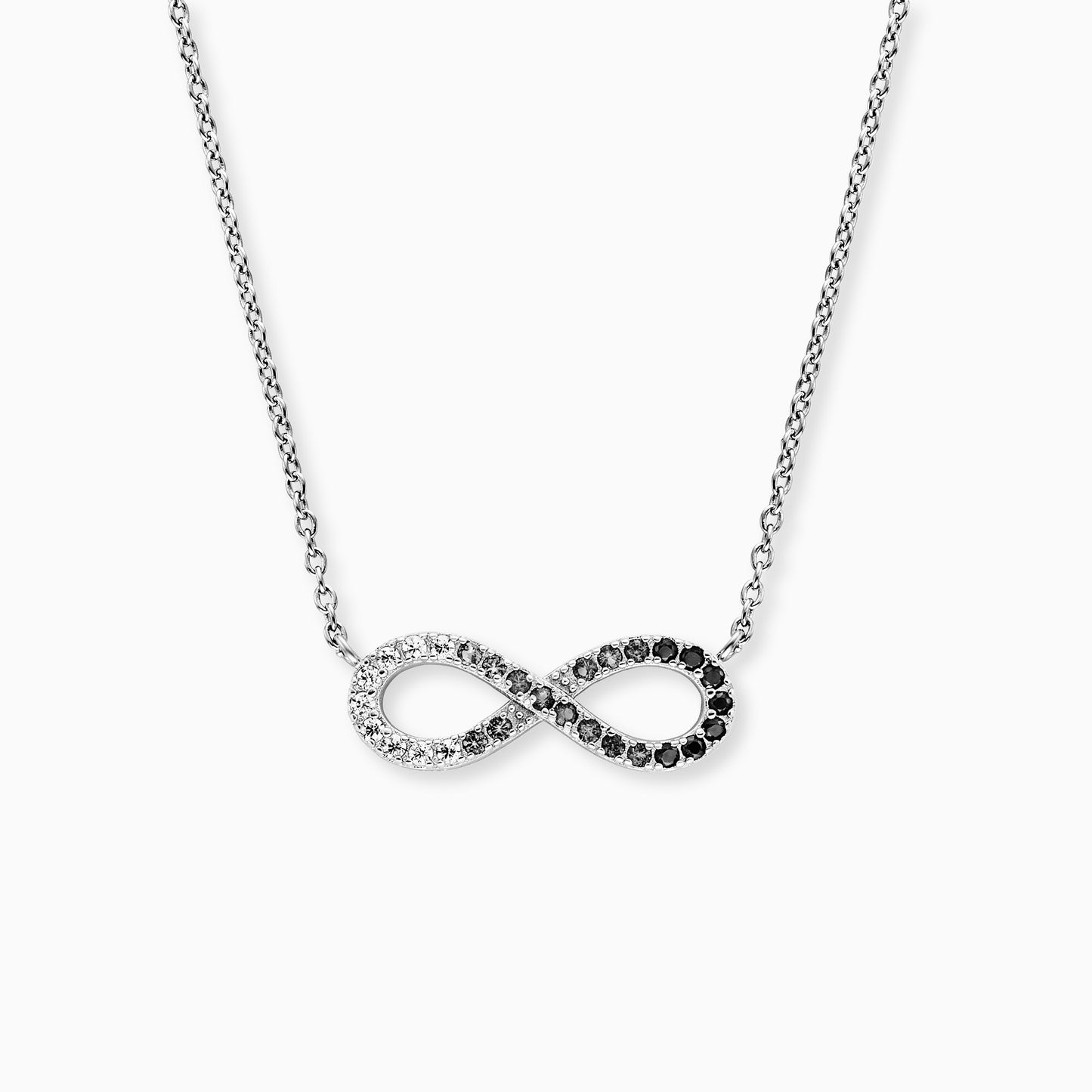 Infinity Silver Necklace with Zirconia