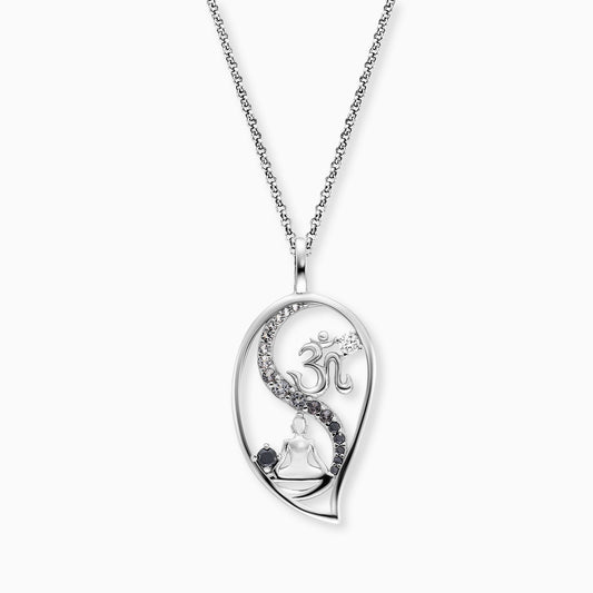 Necklace Drop Silver with Zirconia
