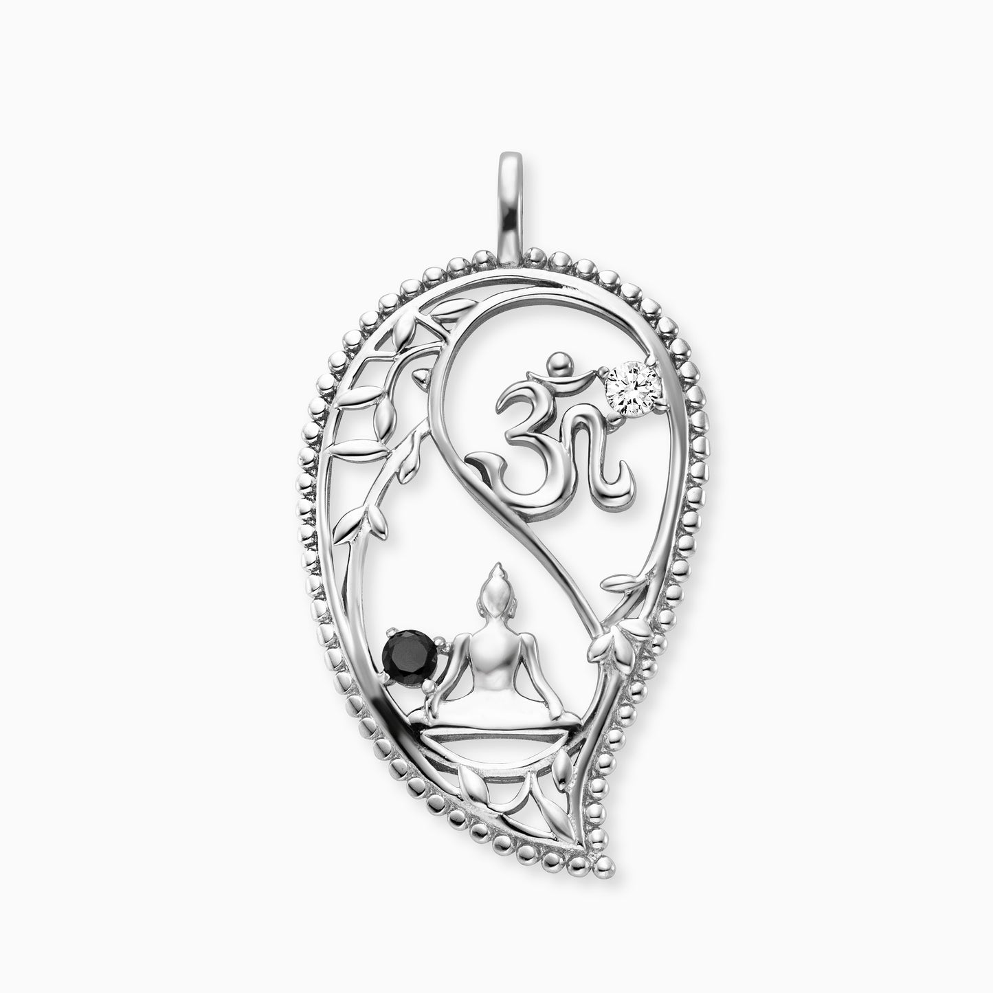 Anhänger 925er Silber Yin Yang Drop mit Zirkonia