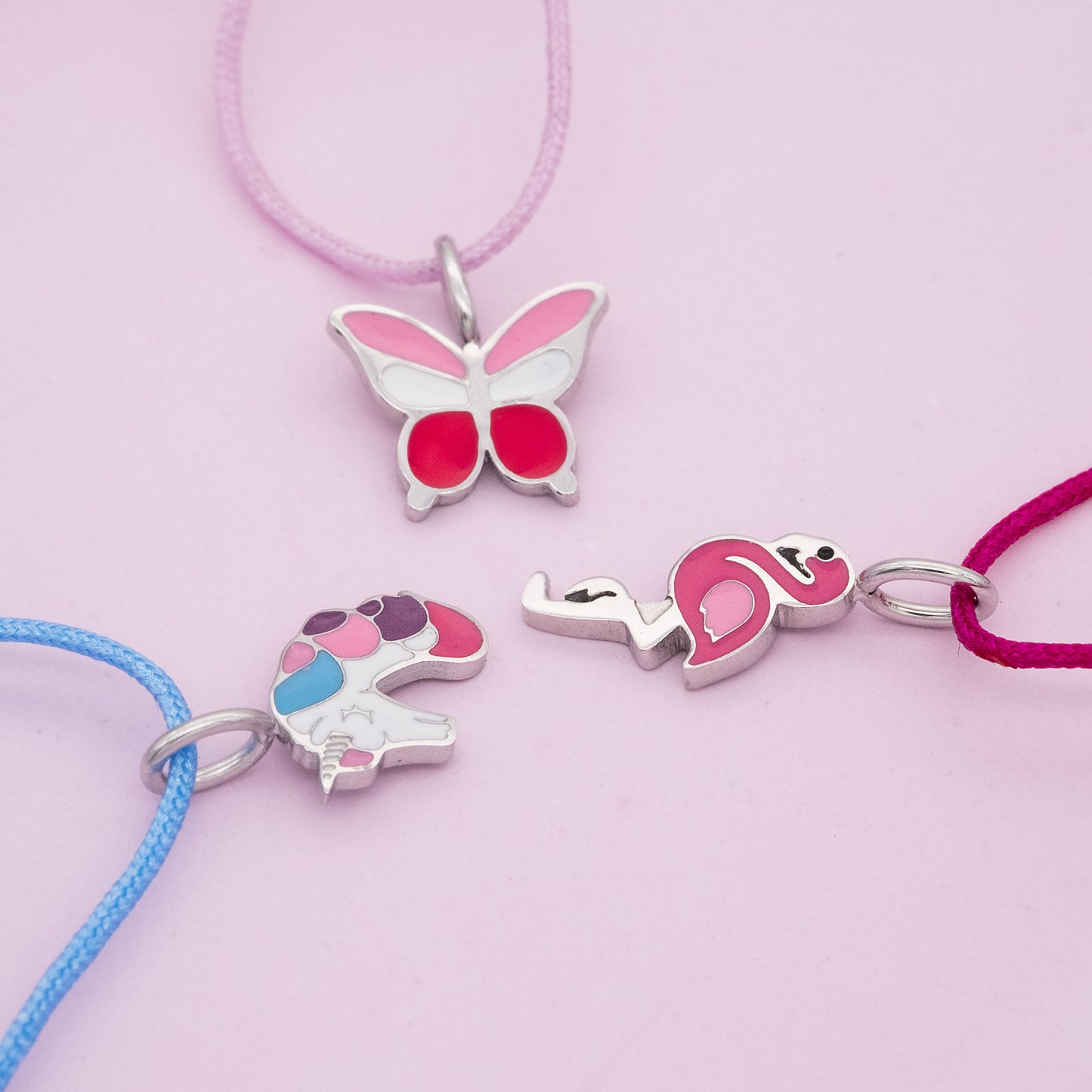 Engelsrufer girls children's bracelet pink nylon with pink butterfly