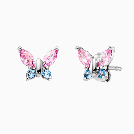 Kinder Ohrstecker Edelsahl Schmetterling mit Zirkonia
