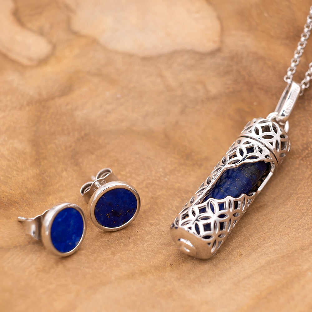 Engelsrufer silver necklace with pendant with lapis lazuli power stone size M