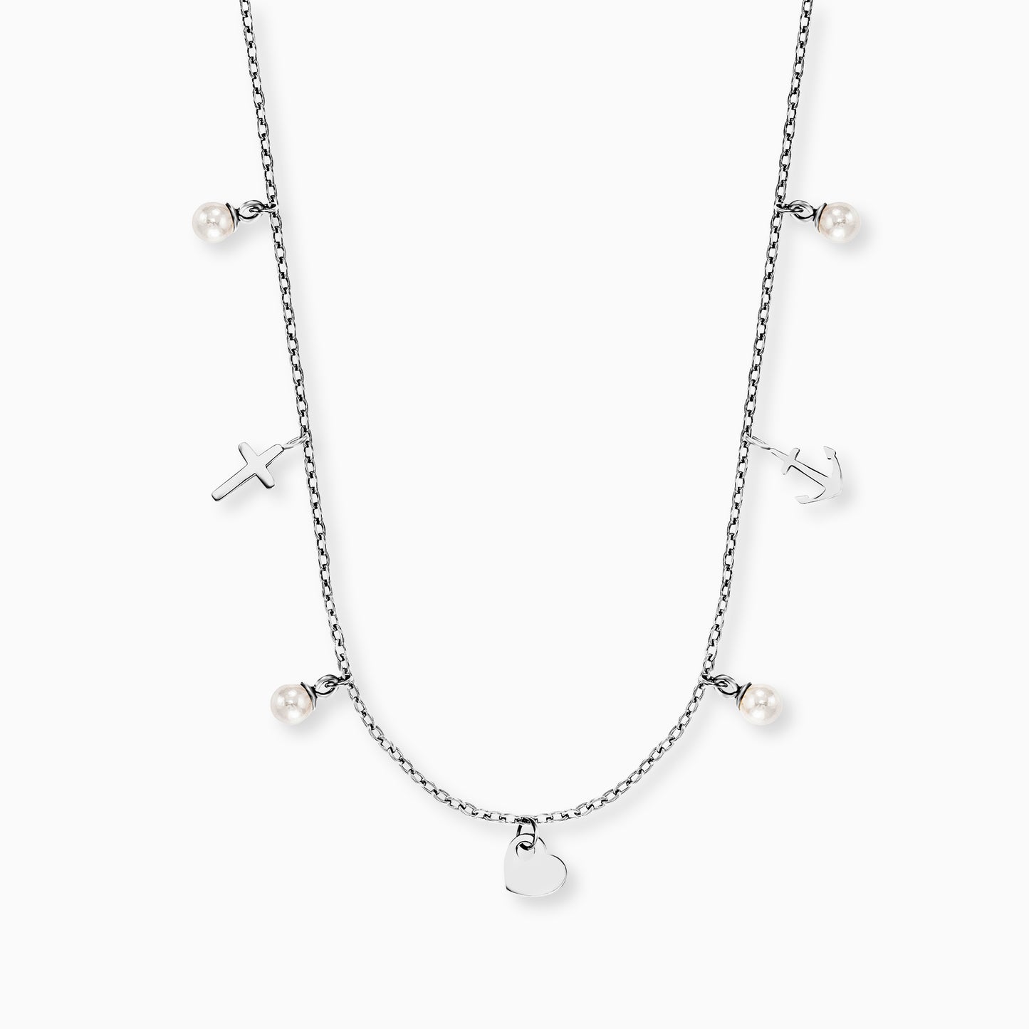 Greeting card Faith Love Hope with necklace stainless steel silver
