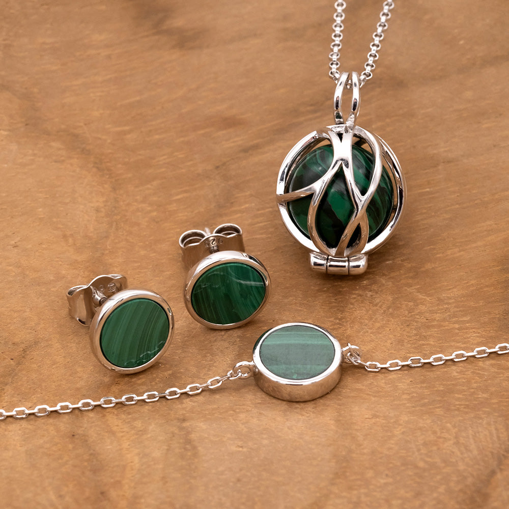 Engelsrufer silver women's necklace with interchangeable malachite