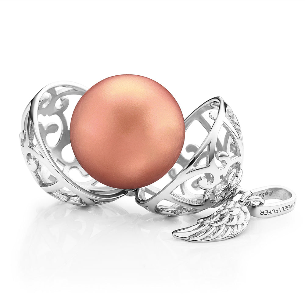 Engelsrufer women's pendant silver with wings and sound ball in rose
