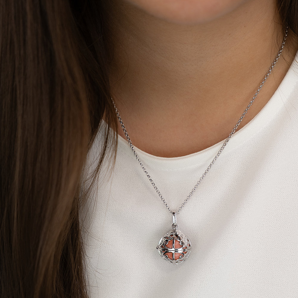 Engelsrufer women's pendant silver with wings and sound ball in rose