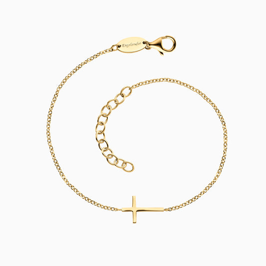 Engelsrufer Damen Armband mit Kreuz Silber Gold platiert