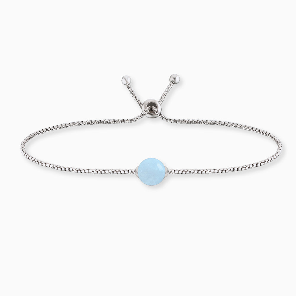 Armband 925er Silber mit Kraftstein Blauer Achat