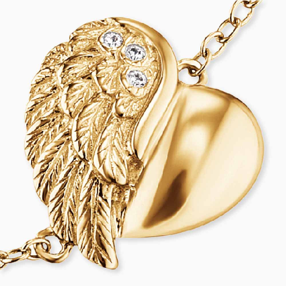 Bracelet 925 silver heart wings with zirconia