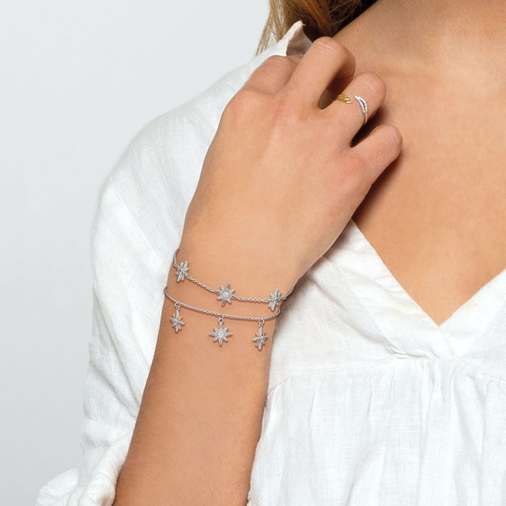 Bracelet 925 silver star with zirconia