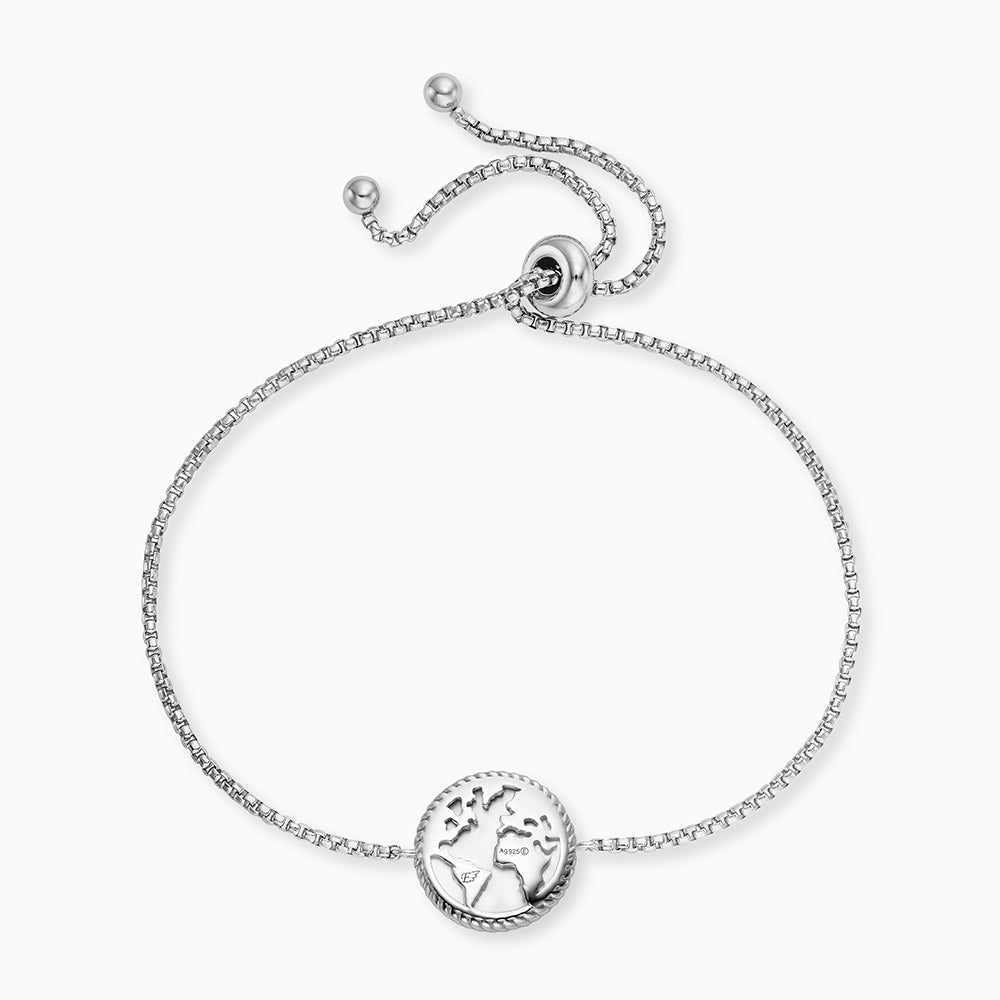 Armband 925er Silber Kompass Perlmutt Weiß