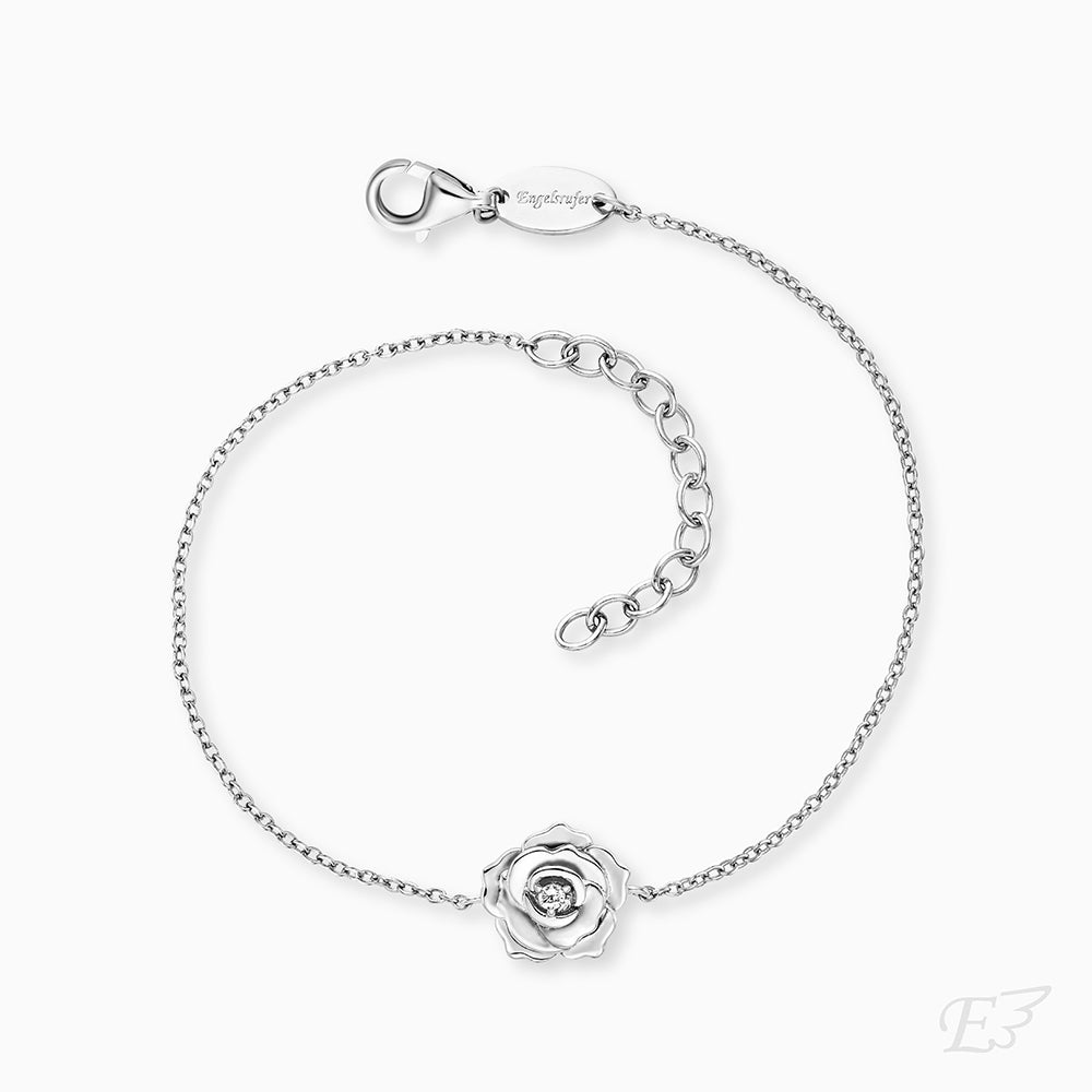 Armband 925er Silber Rose mit Zirkonia