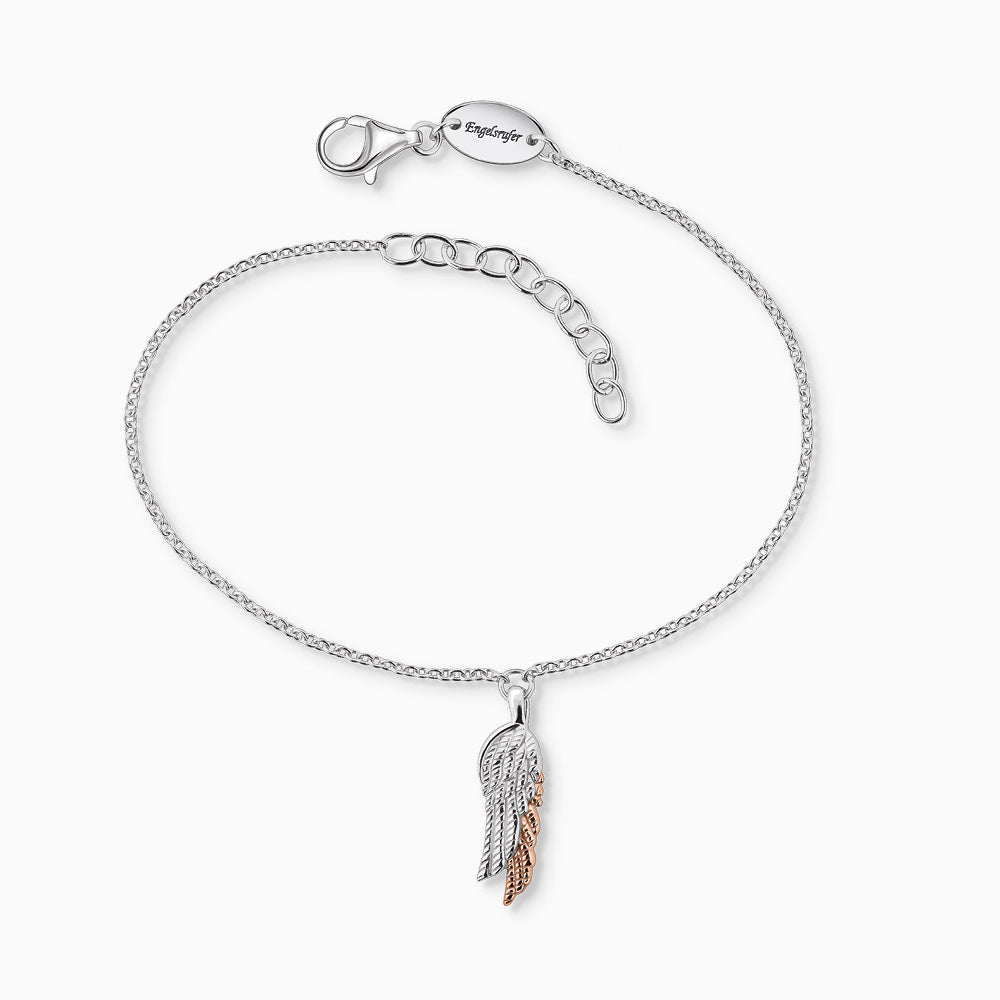 Armband 925er Silber Flügel Duo Bicolor