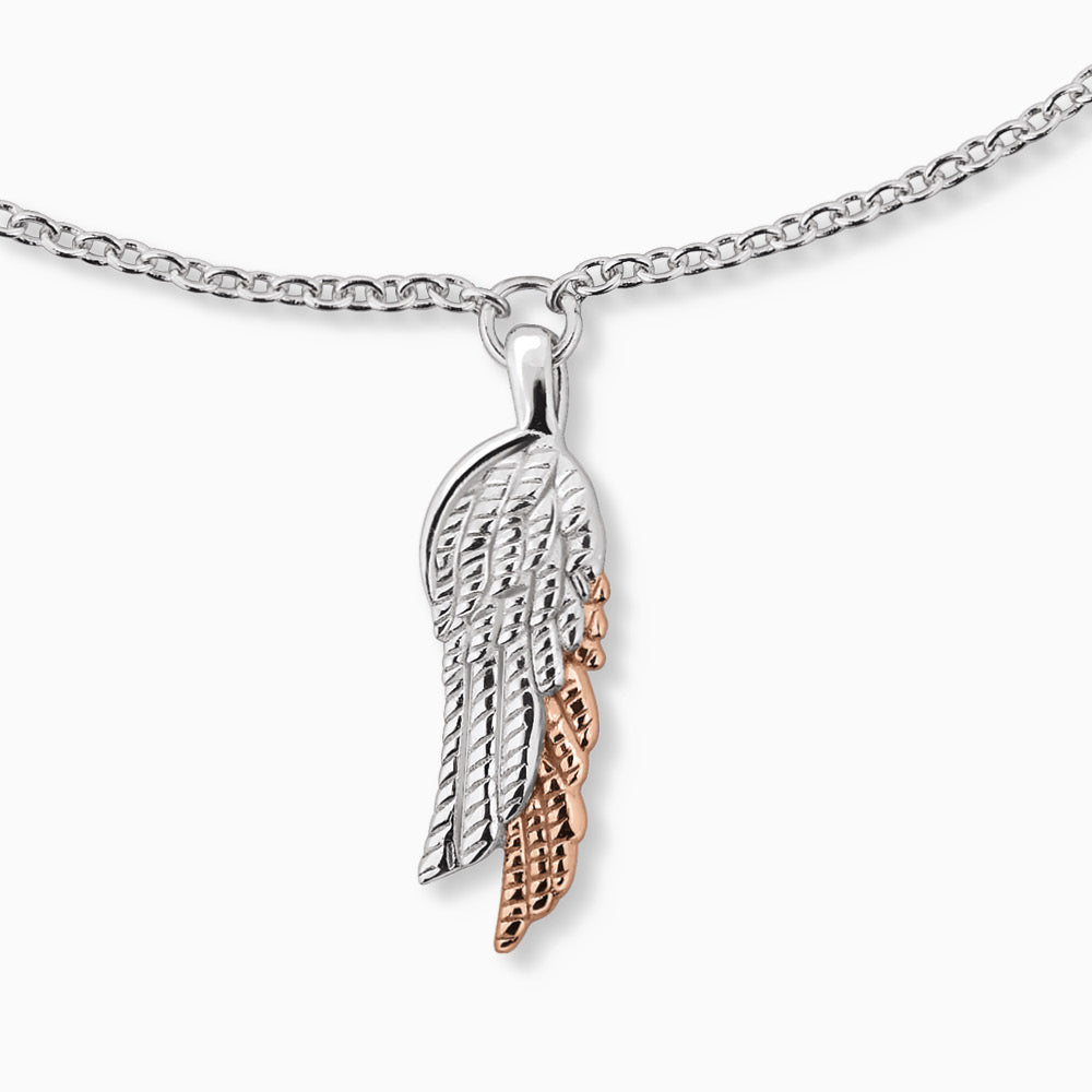 Armband 925er Silber Flügel Duo Bicolor