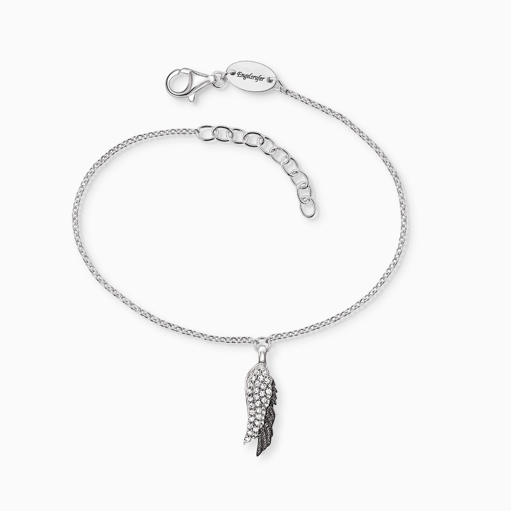 Armband 925er Silber Flügel Duo mit Zirkonia
