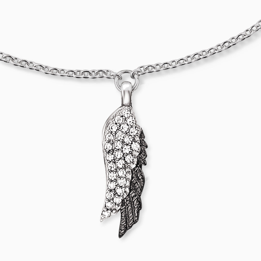 Armband 925er Silber Flügel Duo mit Zirkonia