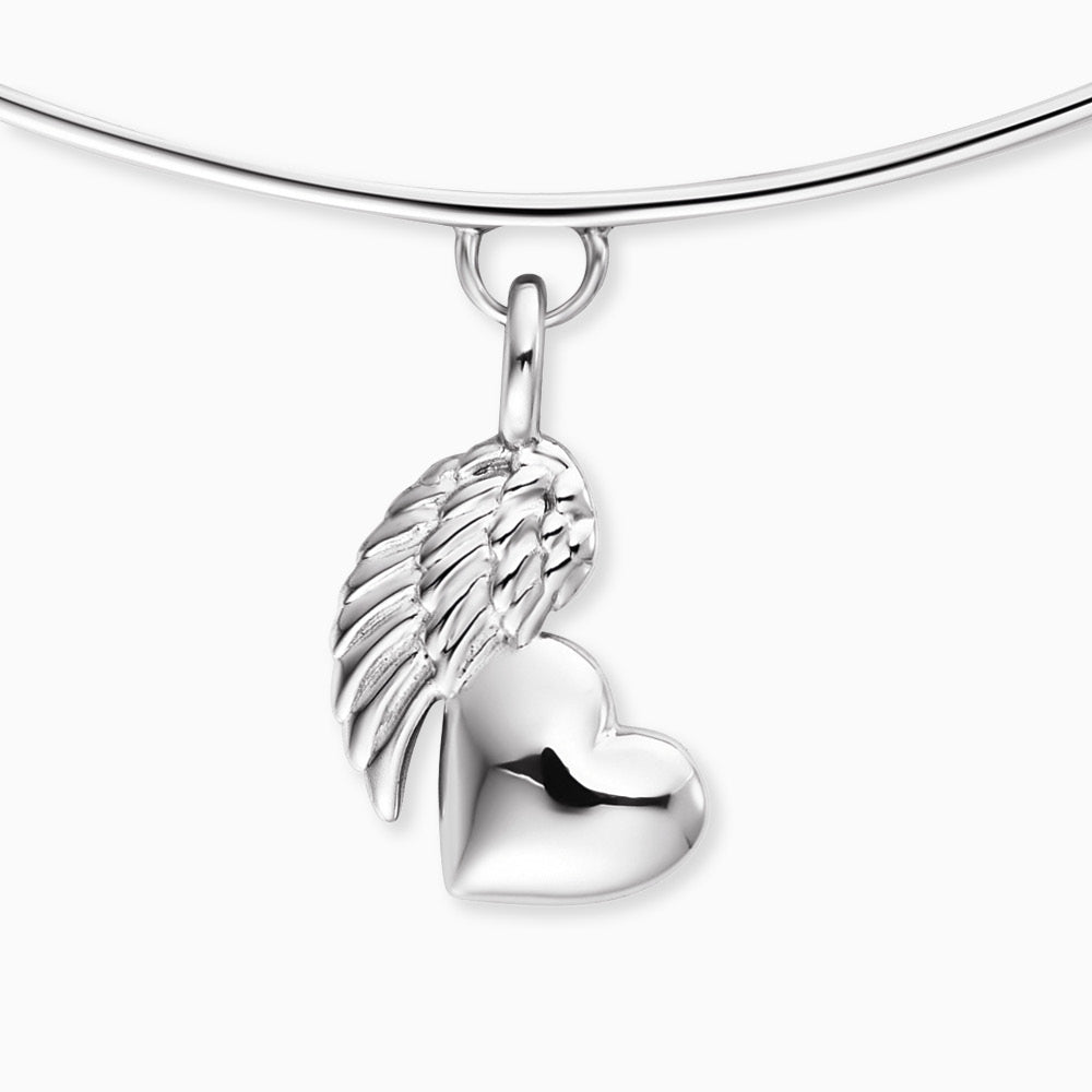 Armreif 925er Silber Herzflügel