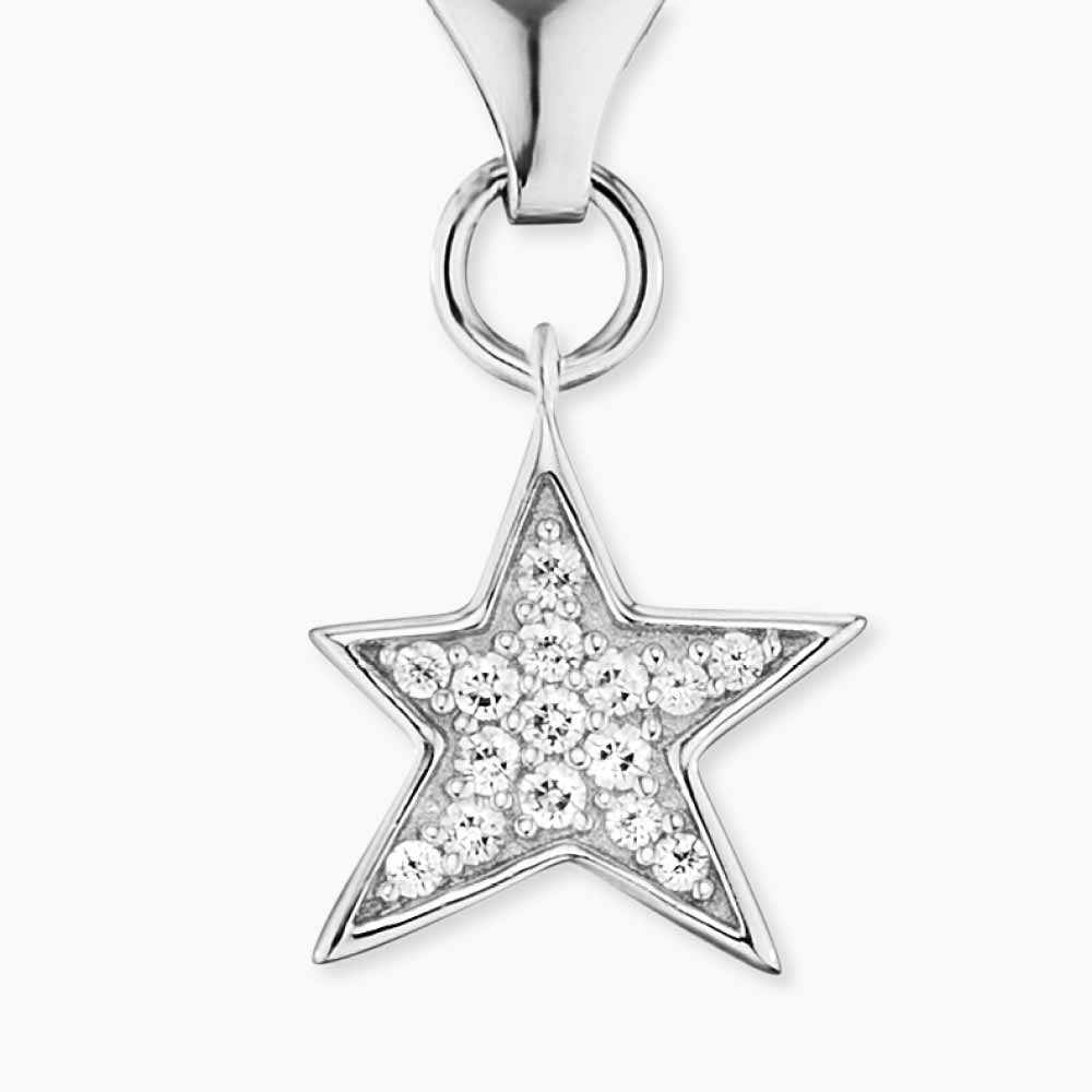 Engelsrufer Ladies Charm Silver Star Symbol with Zirconia Stones