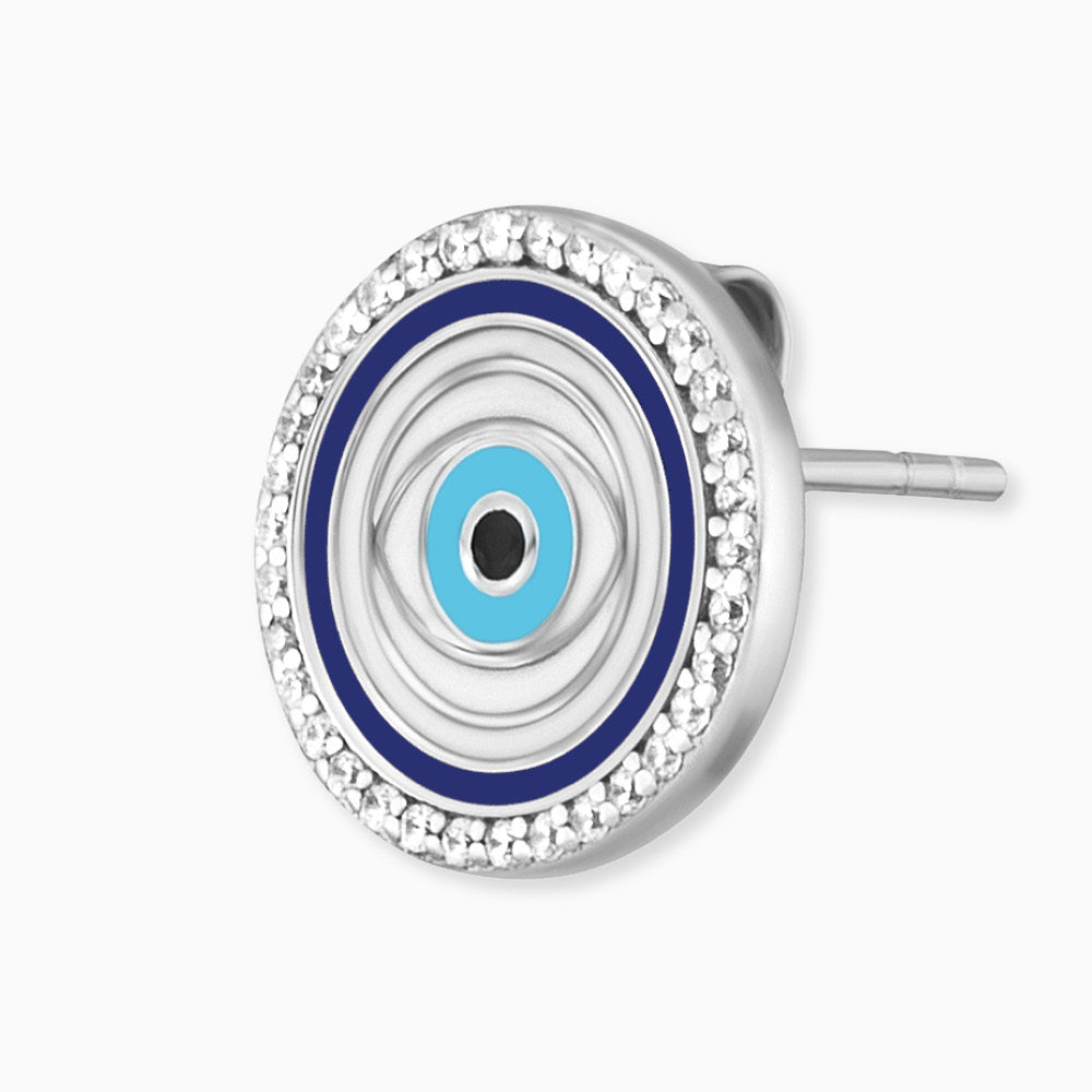 Ohrstecker 925er Silber Nazar Auge mit Zirkonia
