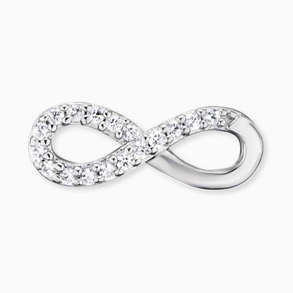 Engelsrufer silver ear studs Infinity with zirconia stones