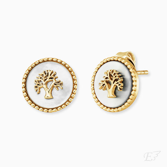 Ohrstecker 925er Silber Lebensbaum Gold