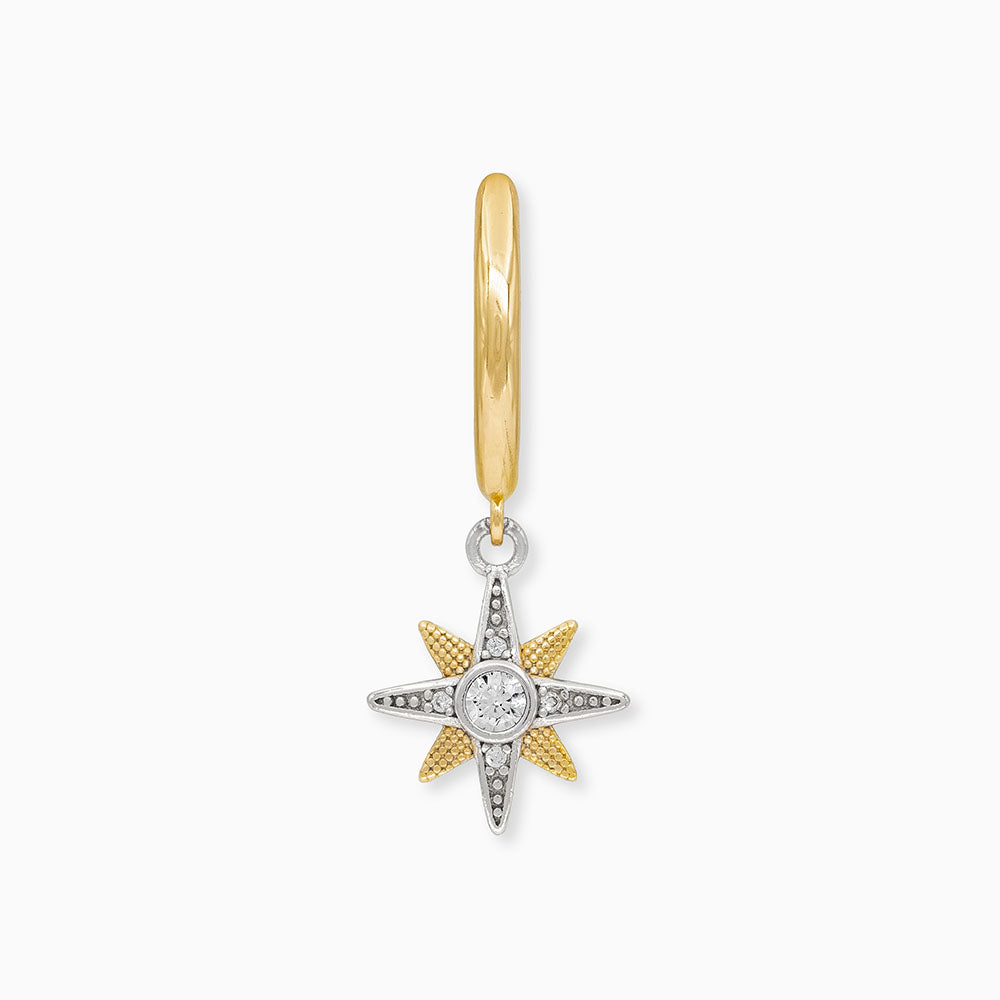 Creole 925er Silber Stern Bicolor mit Zirkonia