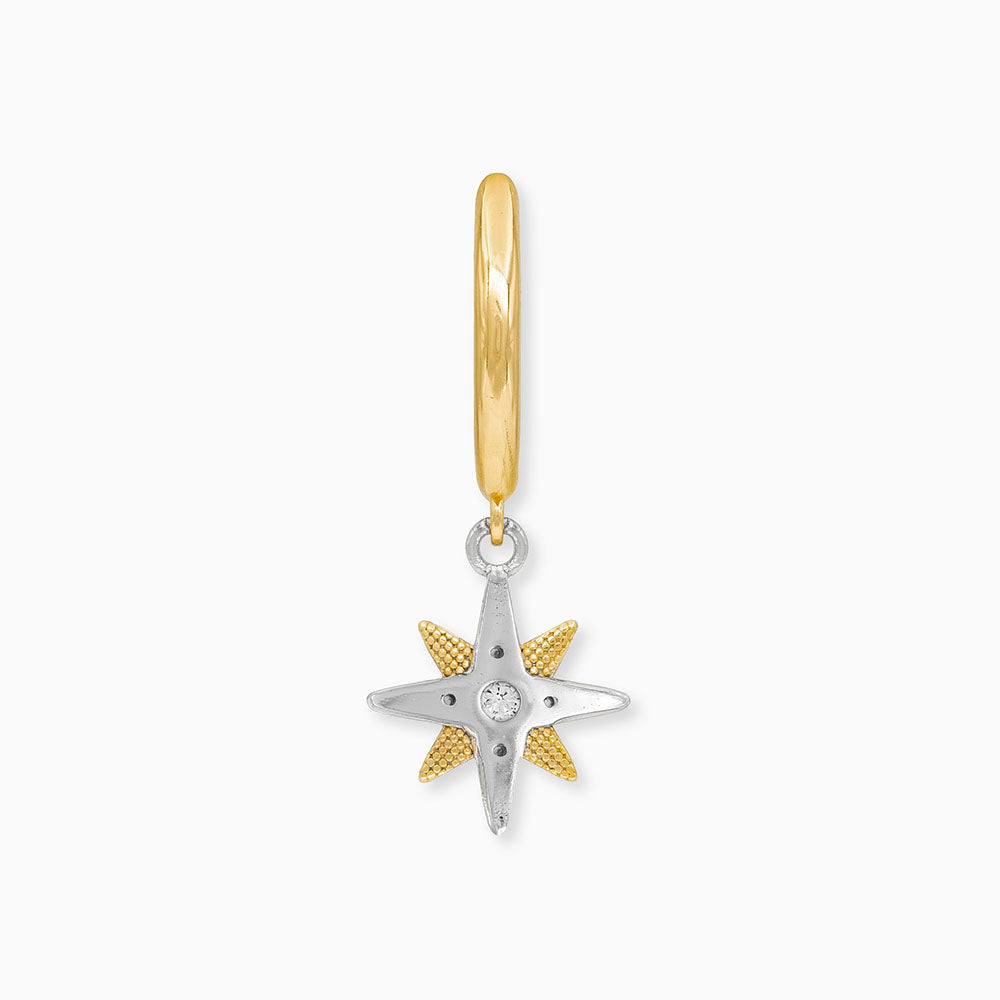 Creole 925er Silber Stern Bicolor mit Zirkonia