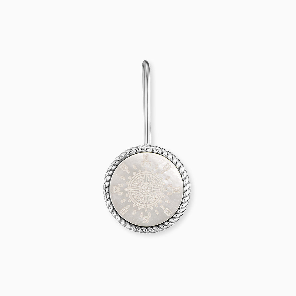 Ohrhänger 925er Silver Kompass Perlmutt