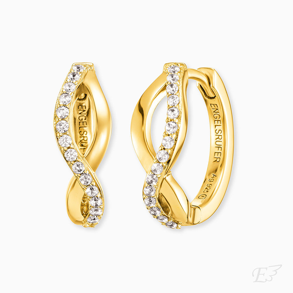 Hoop earrings 925 silver Paradise Gold with zirconia